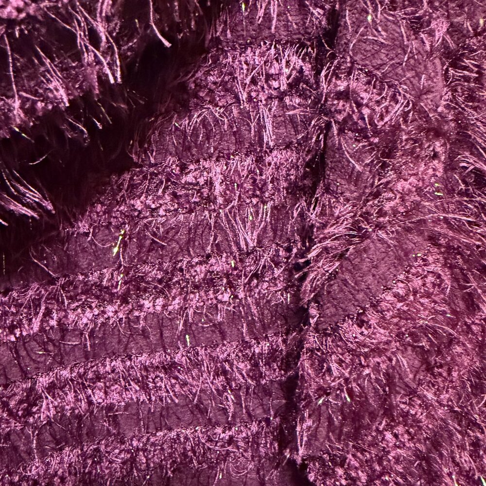 Skye's The Limit Womens Purple Eyelash Cowl Neck Sweater 2X Large Sparkly Fuzzy